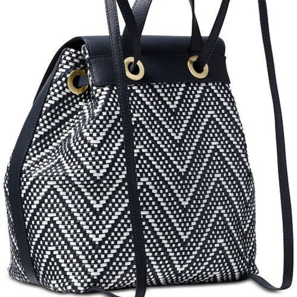 Michael Kors Junie Chevron Leather Flap Backpack - Picture 3 of 4